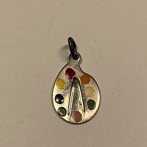 JMF Sterling Silver Artist’s Paint Palette Pendant. 3/4 inches long